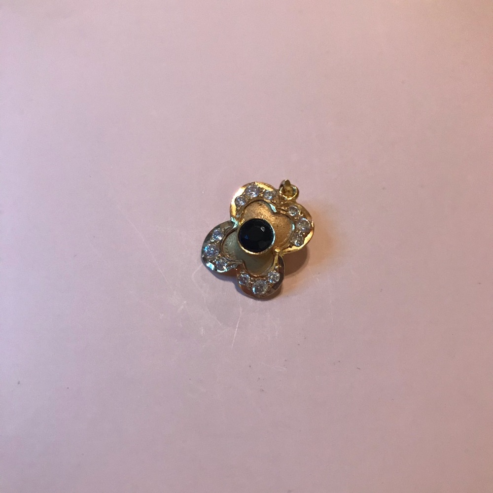 Pakistani charm gold with white and black stones